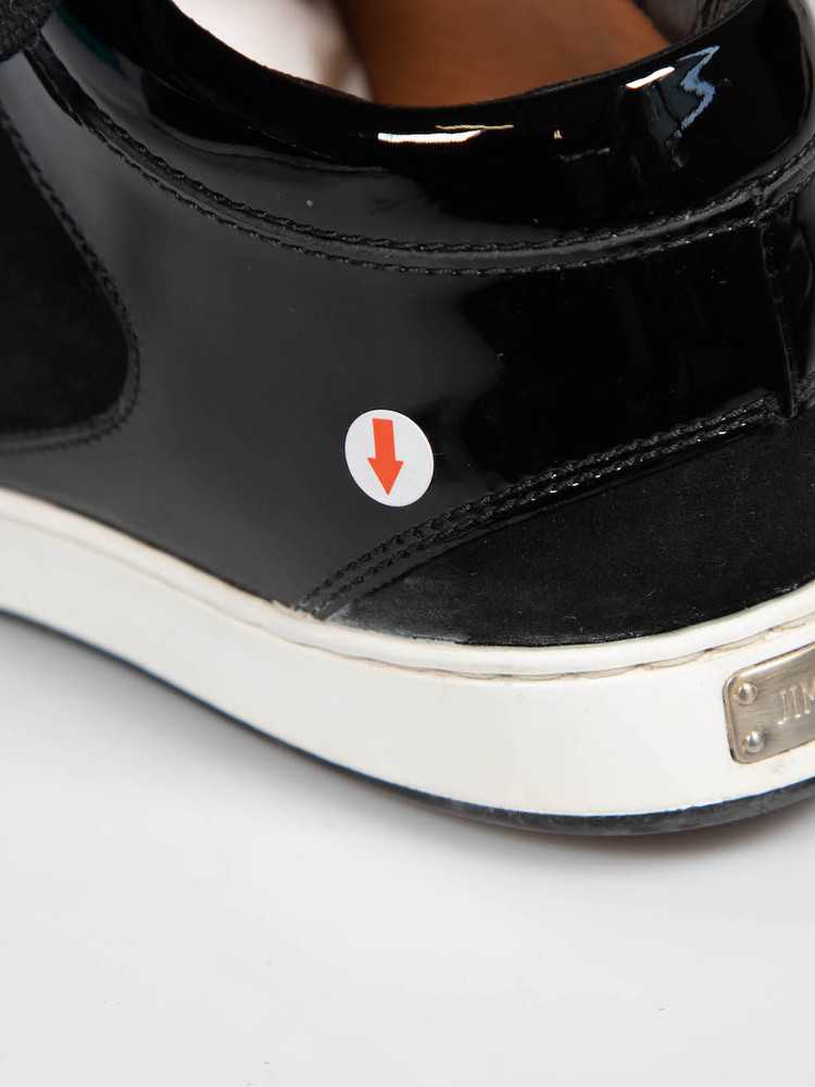 Jimmy Choo Black Patent Lace Up Trainers
