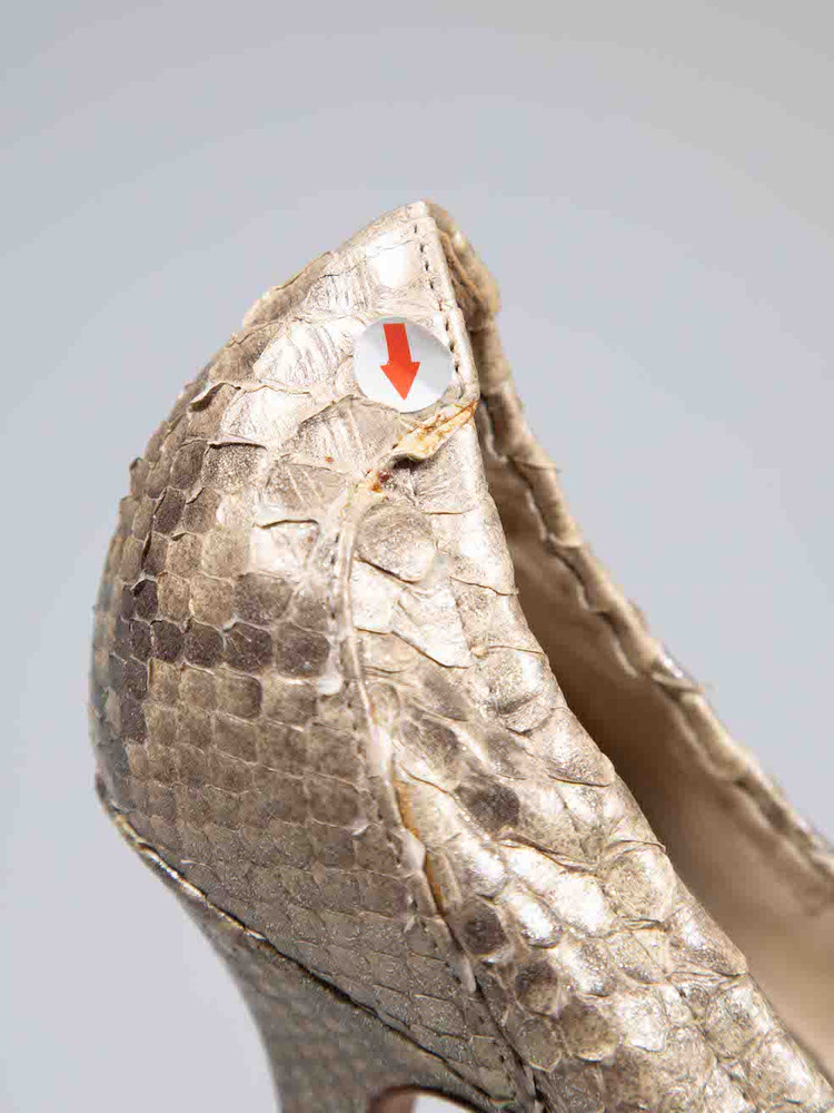 Dior Beige Python Buckle Detail Pumps