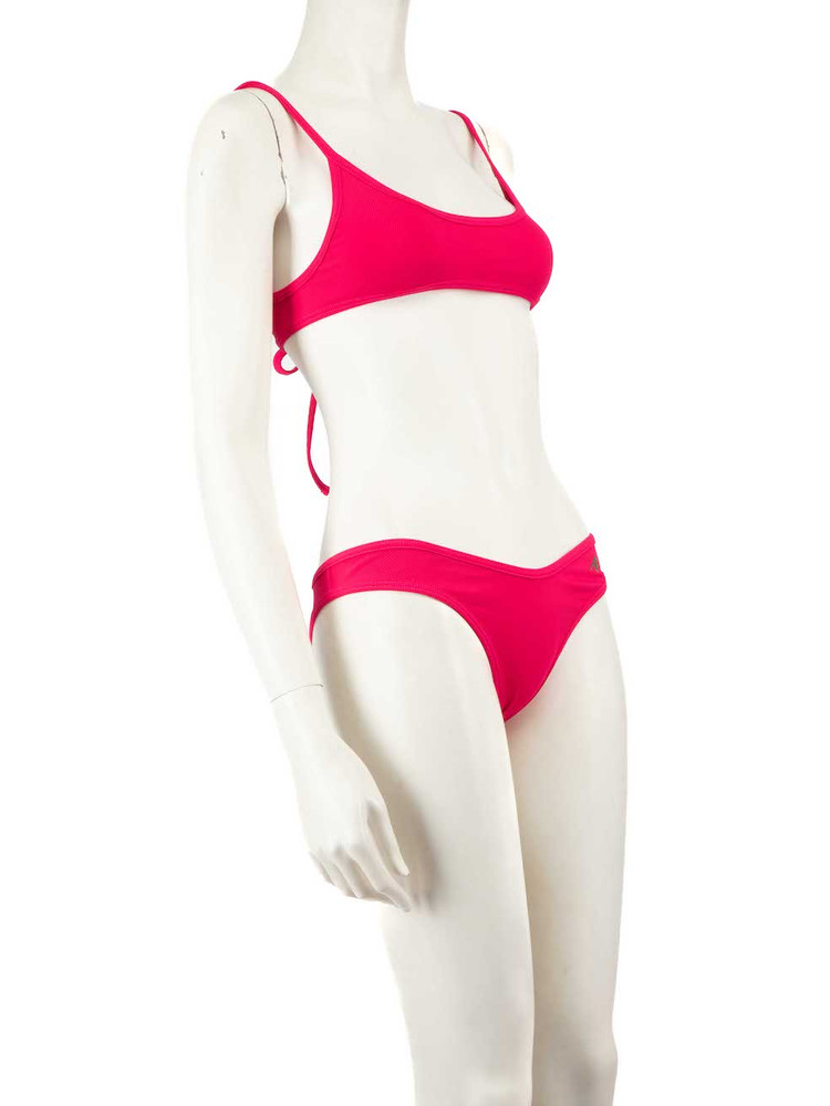 The Attico Pink Ribbed Bikini
