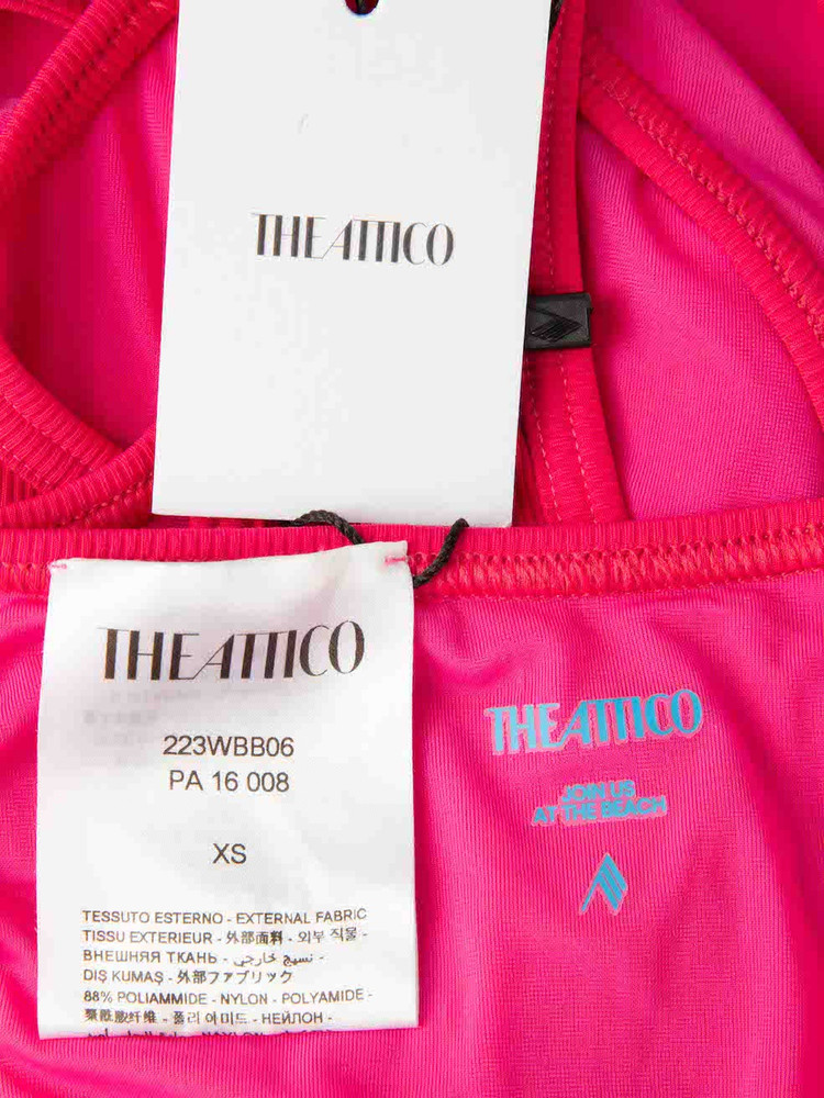 The Attico Pink Ribbed Bikini