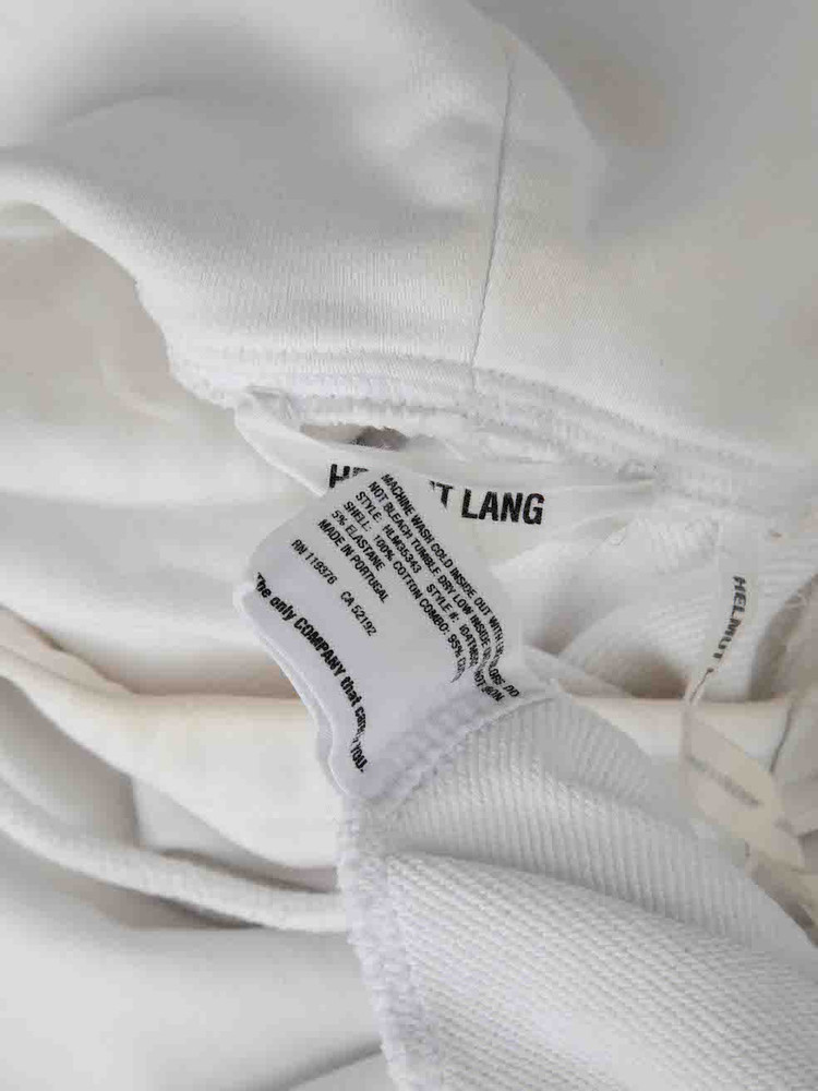 Helmut Lang White Logo Printed Hoodie