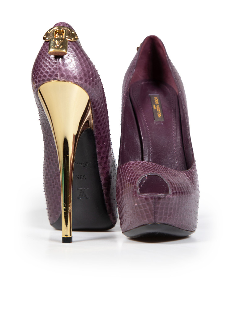 Louis Vuitton Purple Snakeskin Oh Really! Heels
