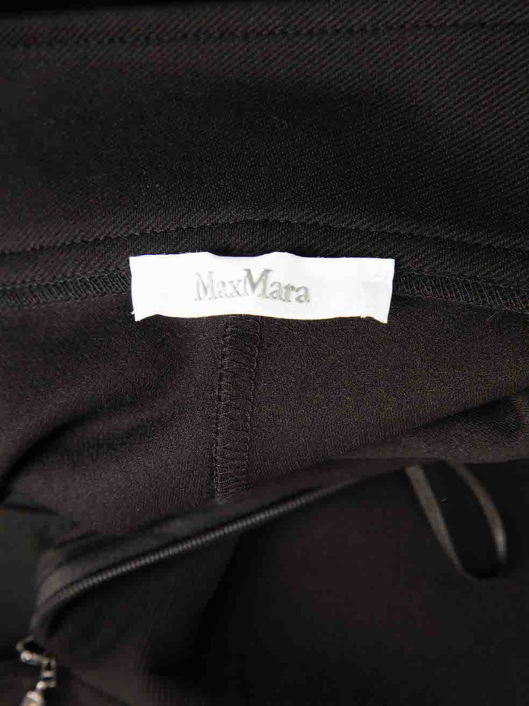 Max Mara Black Zip Detail Straight Leg Trousers