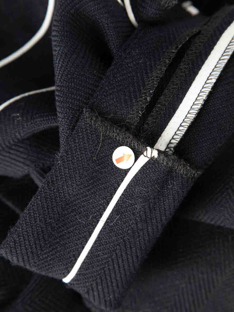 ME+EM Navy Wide Fit Side Tape Trousers