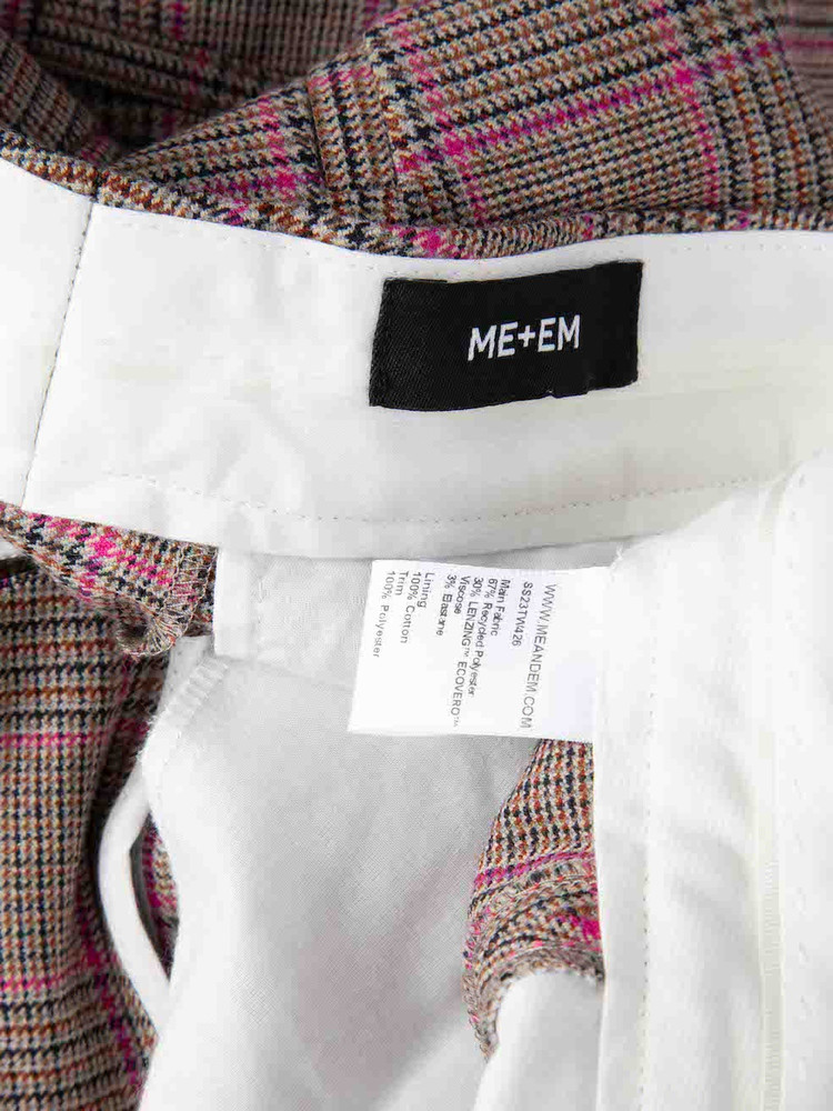 ME+EM Side Tape Tartan Pattern Trousers