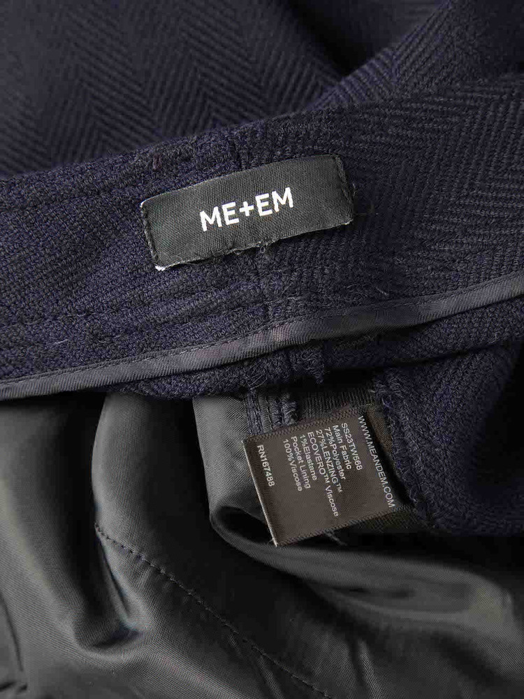 ME+EM Navy Tailored Mid Rise Trousers