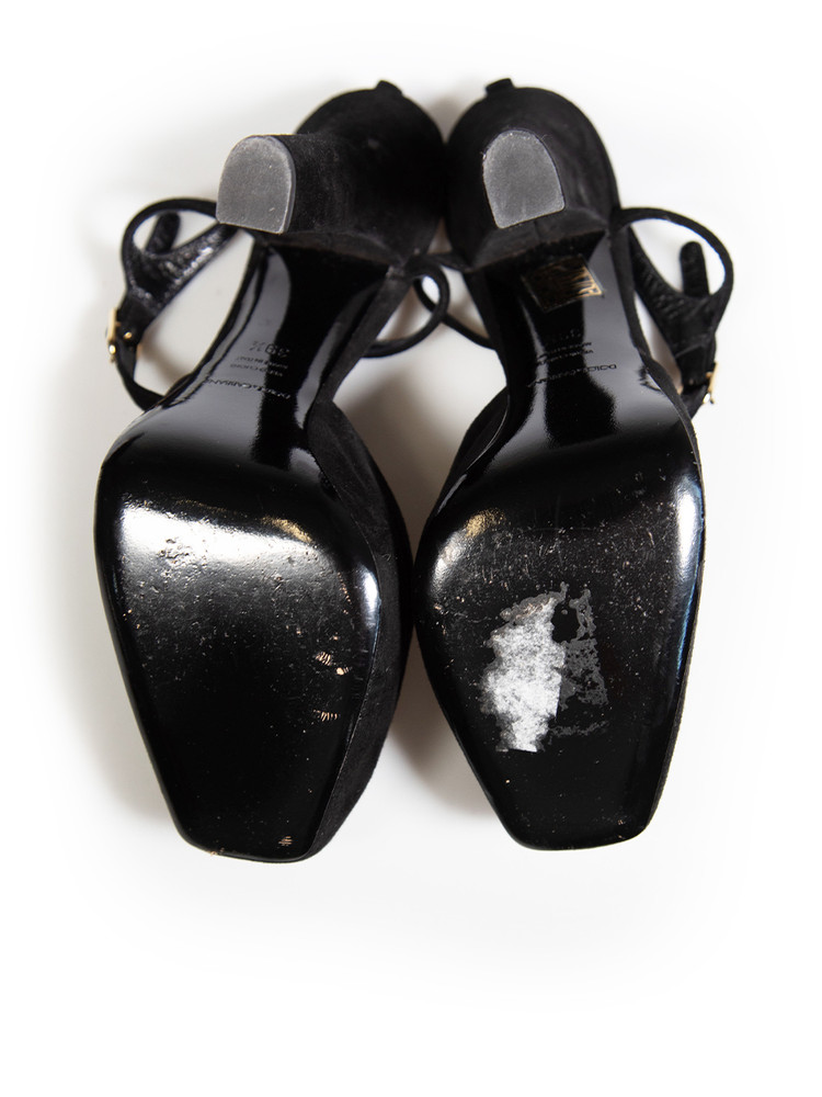 Dolce & Gabbana Black Platform Suede Heels