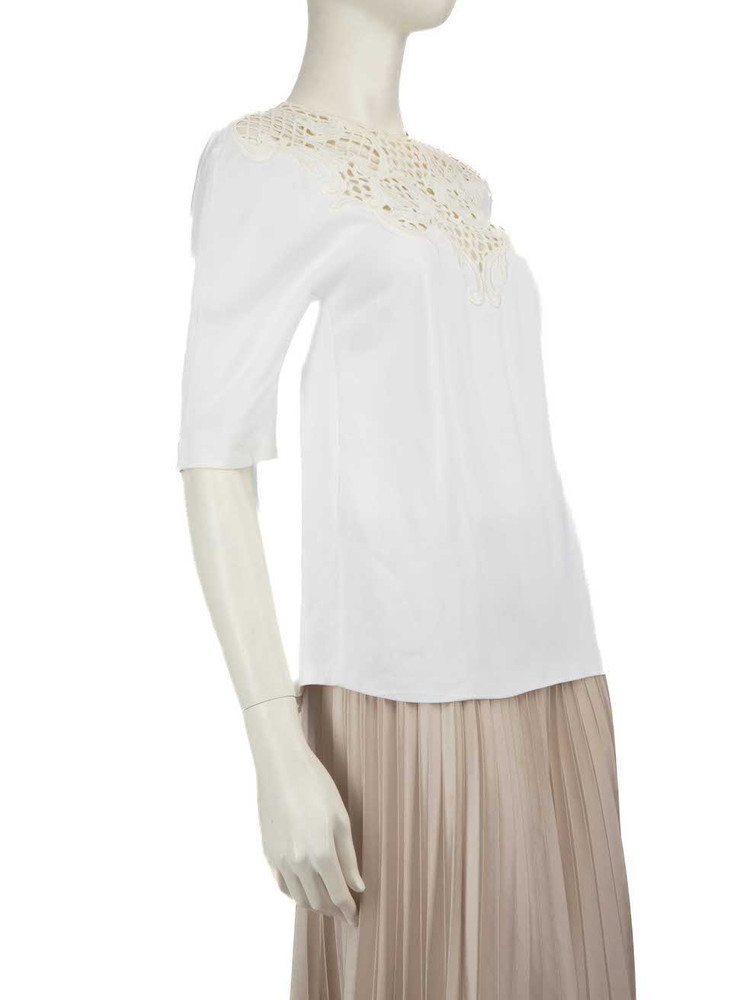 Stella McCartney White Lace Panel Top