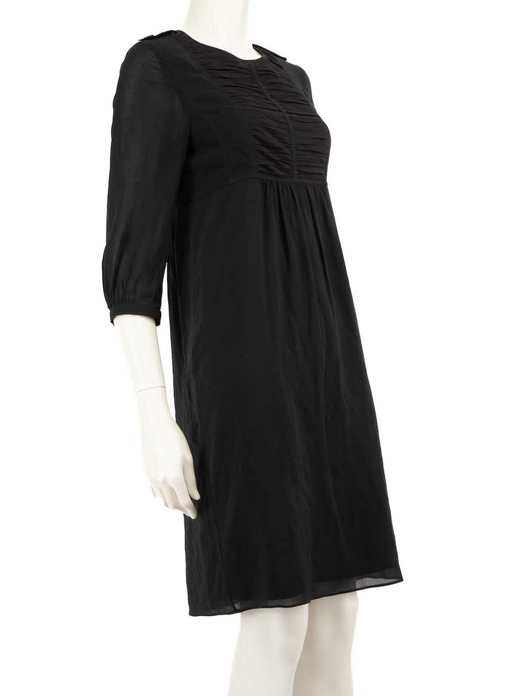 Burberry Black Ruch Detail Panel Dress