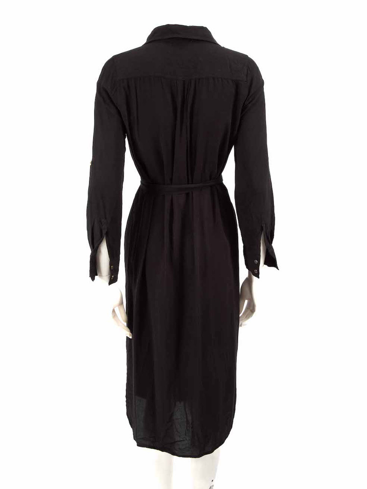 Melissa Odabash Black Pocket Detail Belted Dress