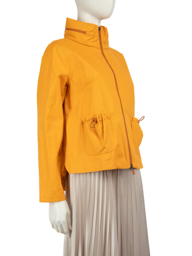Herno Yellow High Neck Zipper Jacket