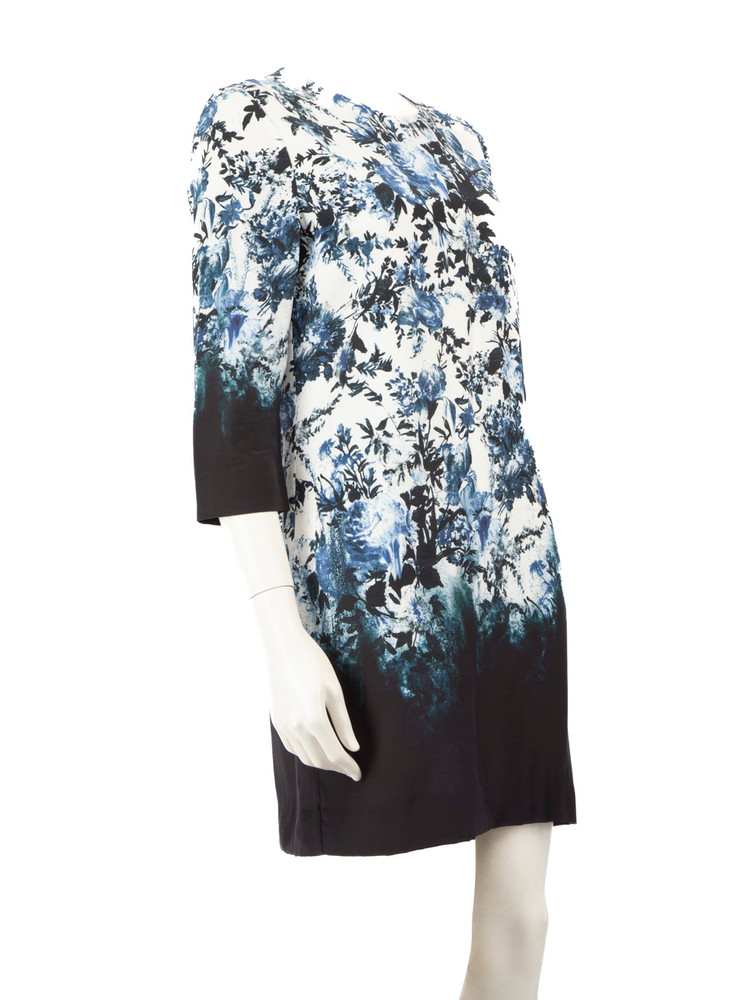 Erdem Floral Print Silk Knee Length Dress