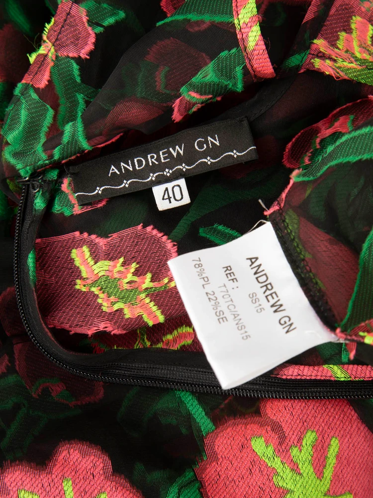 Andrew Gn SS15 Floral Embroidered Sheer Blouse