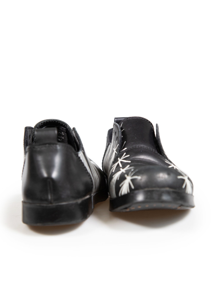 Marsell Black Leather Graffiti Printed Shoes
