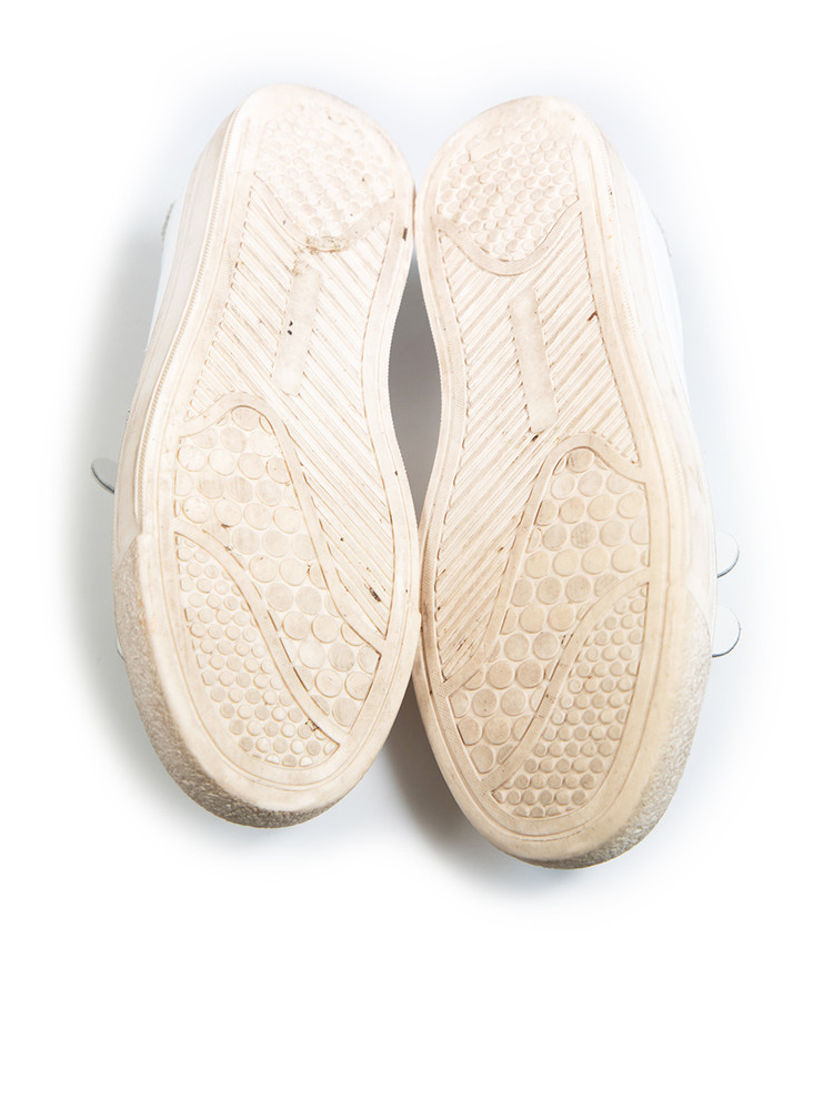 Anya Hindmarch White Leather Laser Cut-Out Pattern Trainers