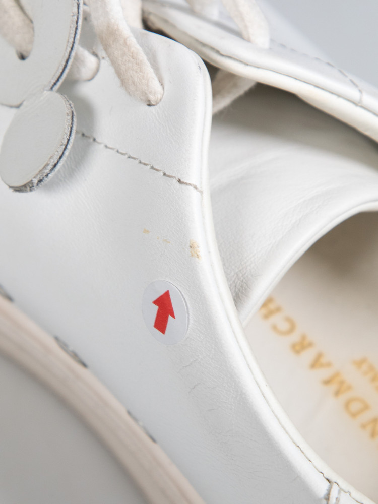 Anya Hindmarch White Leather Laser Cut-Out Pattern Trainers