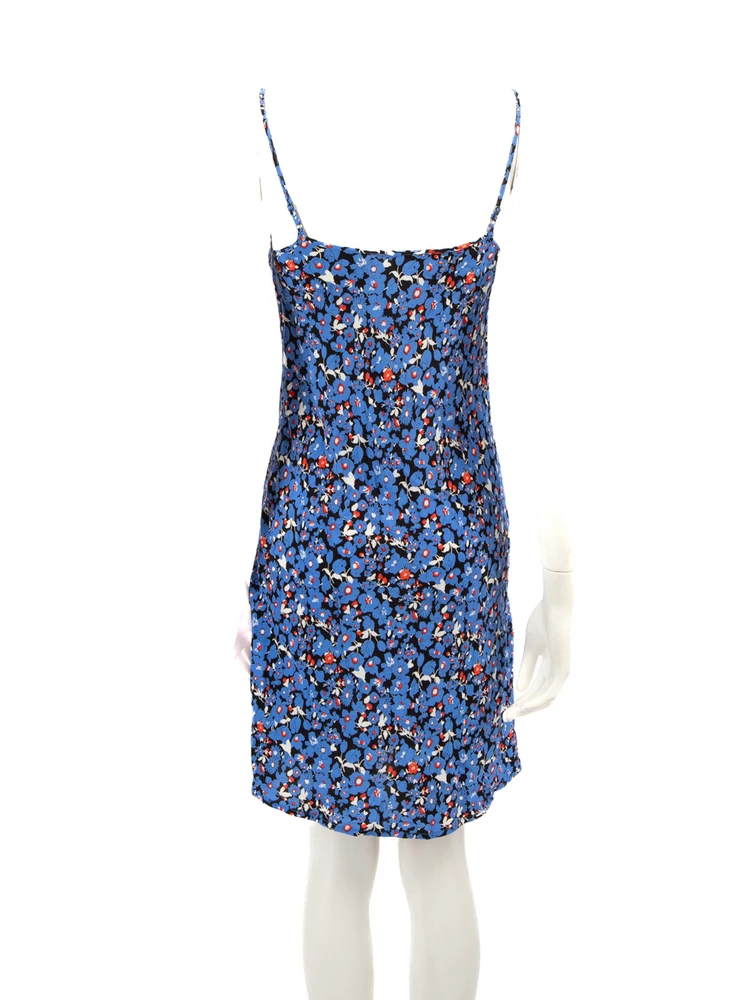 Maje Blue Floral Print Mini Dress