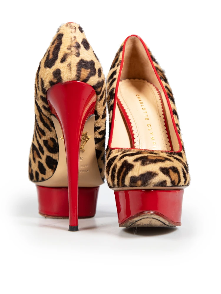 Charlotte Olympia Leopard Ponyhair Platform Heels