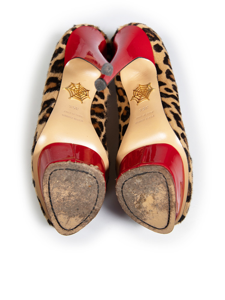 Charlotte Olympia Leopard Ponyhair Platform Heels