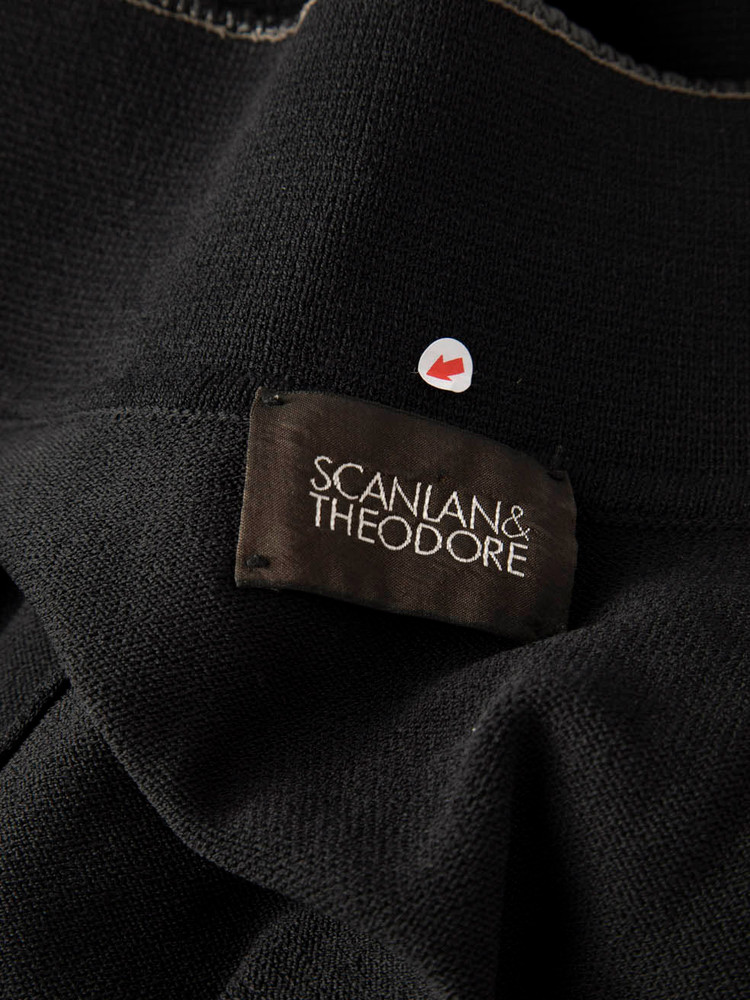 Scanlan & Theodore Black Leather Trimmed Dress