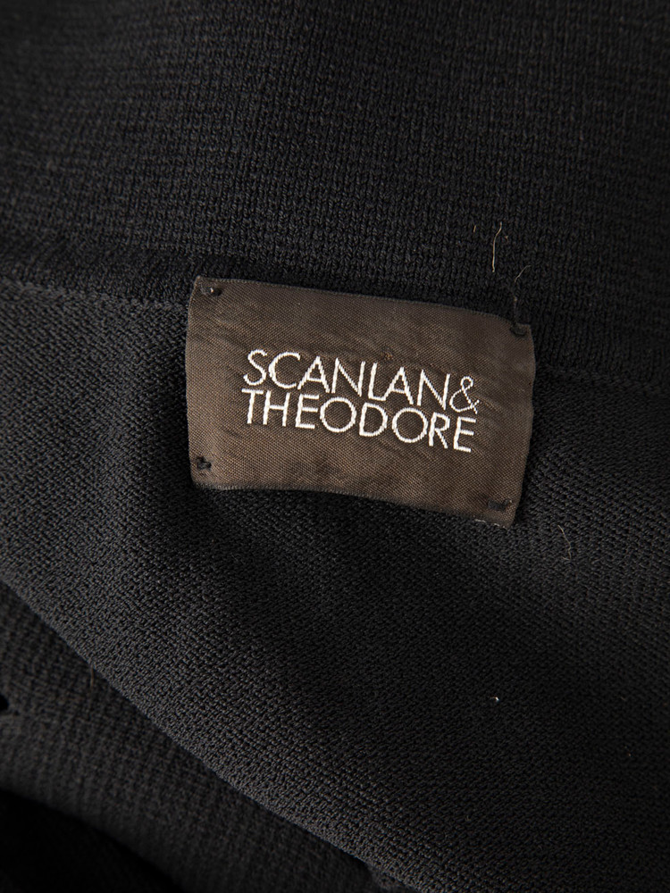 Scanlan & Theodore Black Leather Trimmed Dress