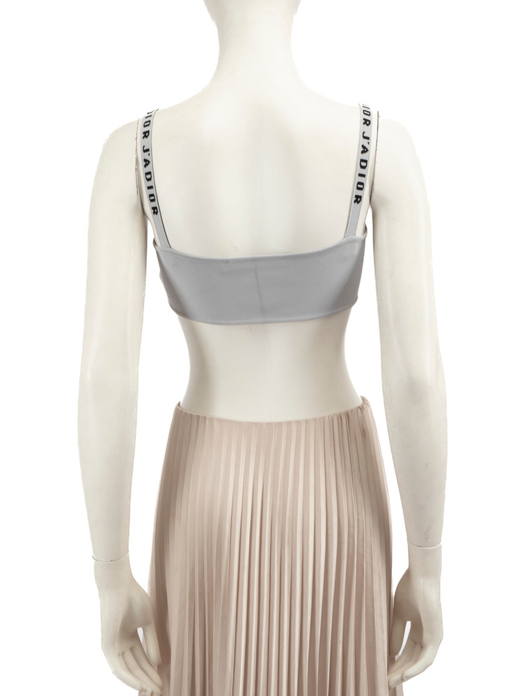 Dior Grey J’adior Embroidered Logo Bralette Top