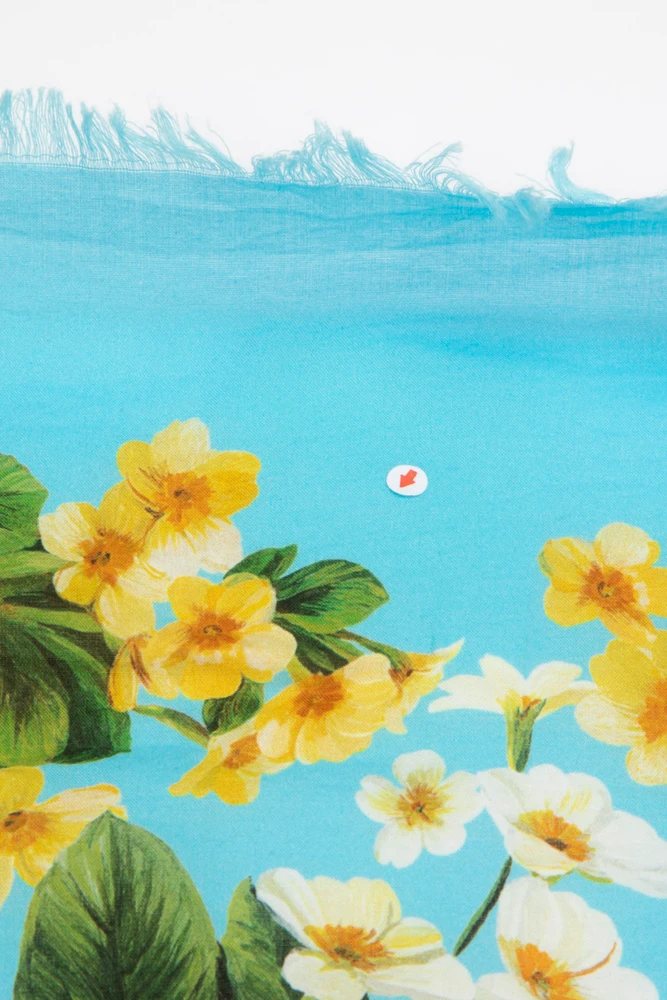 Dolce & Gabbana Floral Print Fringed Scarf