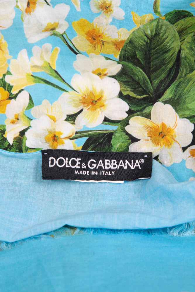 Dolce & Gabbana Floral Print Fringed Scarf