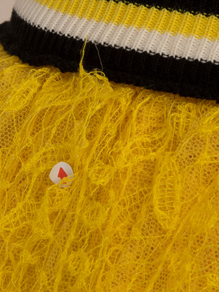 Ermanno Scervino Yellow Lace Pattern Mini Skirt