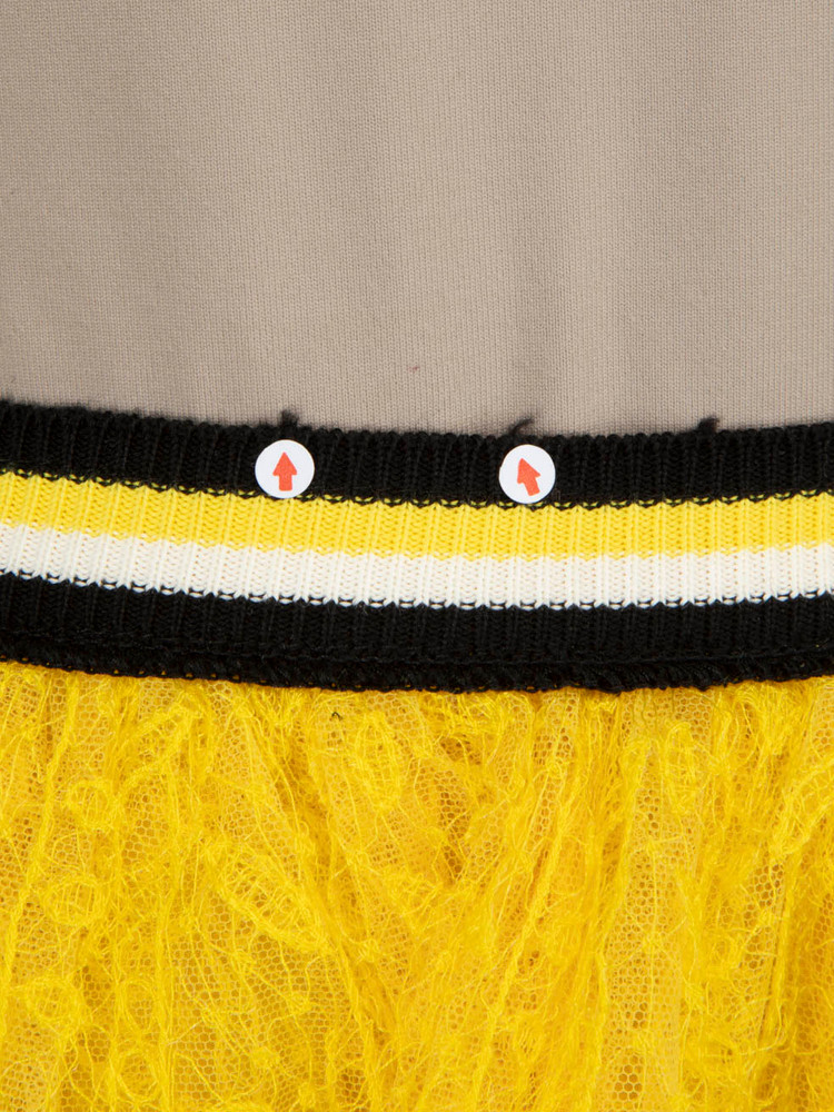 Ermanno Scervino Yellow Lace Pattern Mini Skirt