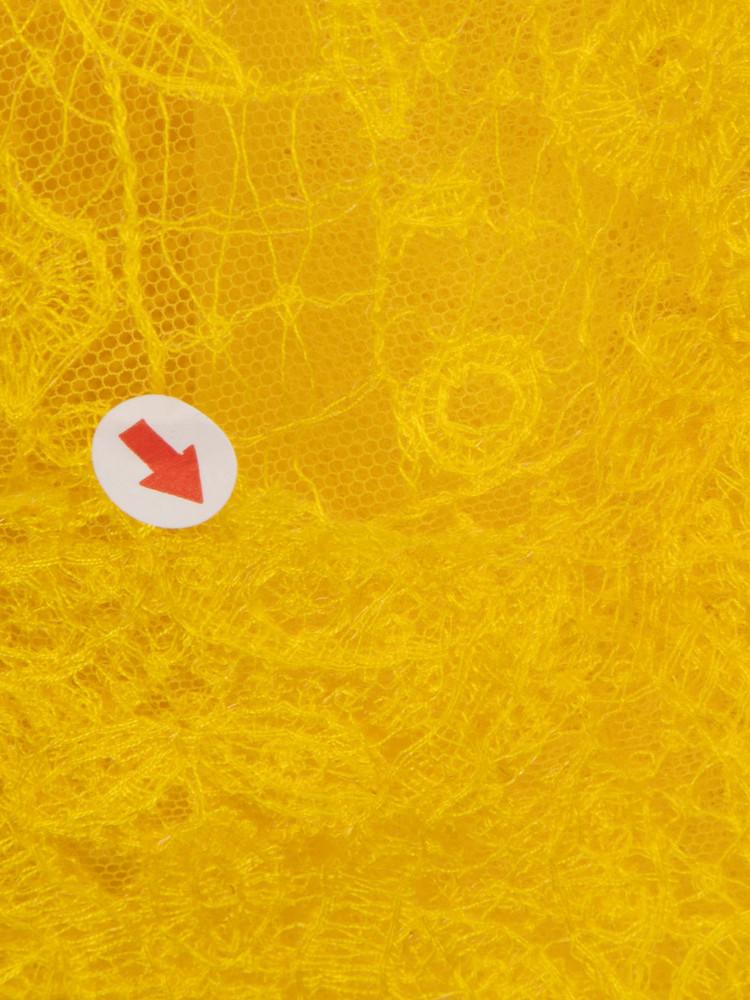 Ermanno Scervino Yellow Lace Pattern Mini Skirt