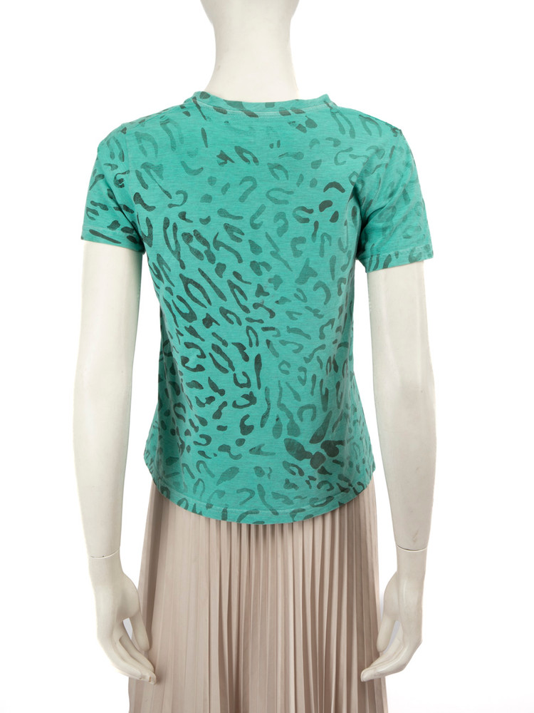 Golden Goose Green Leopard Print T-Shirt