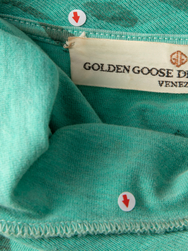 Golden Goose Green Leopard Print T-Shirt
