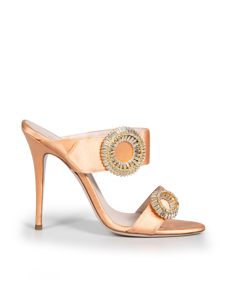 Gedebe Orange Swarovski Crystals Sandals