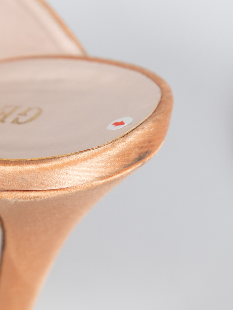 Gedebe Orange Swarovski Crystals Sandals