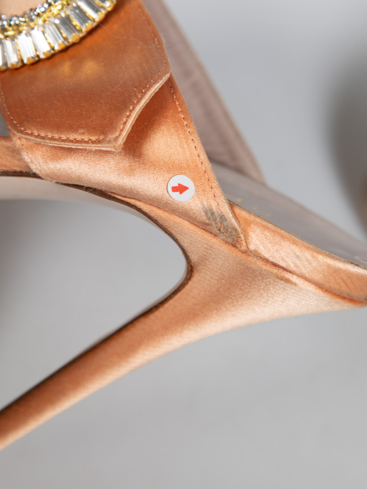 Gedebe Orange Swarovski Crystals Sandals