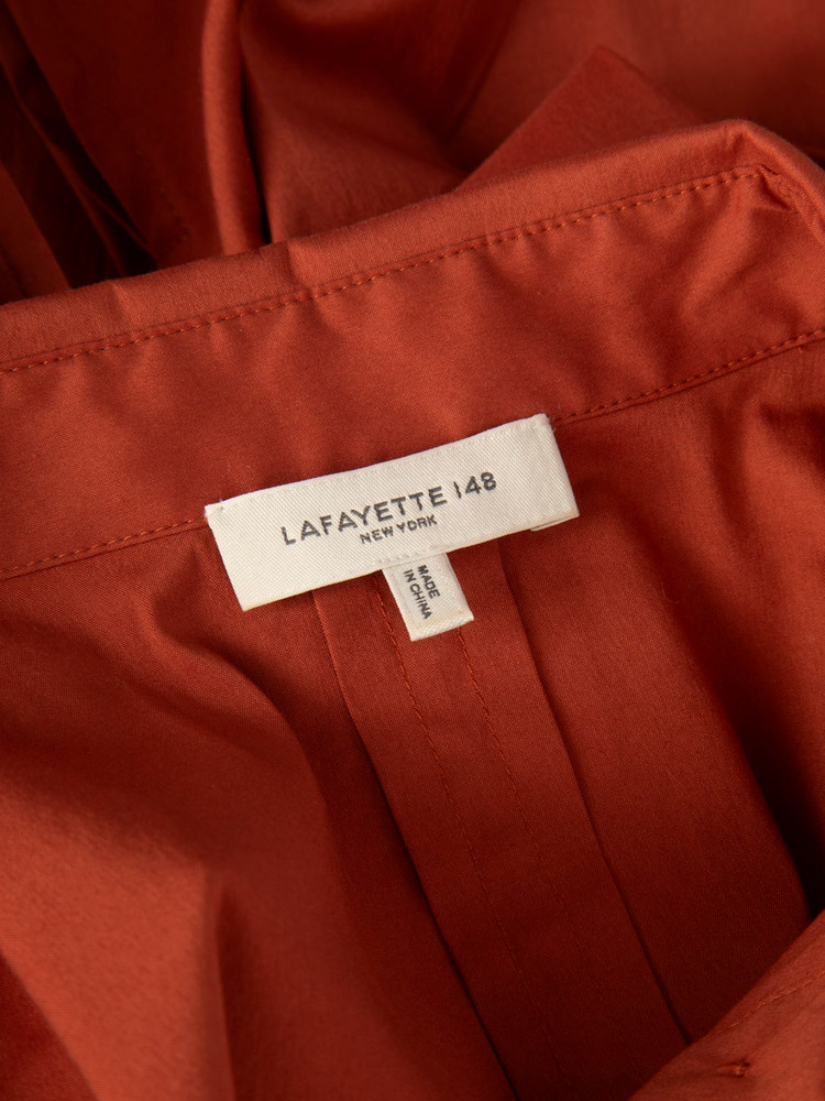 Lafayette 148 Brown Midi Shirt Belted Dress