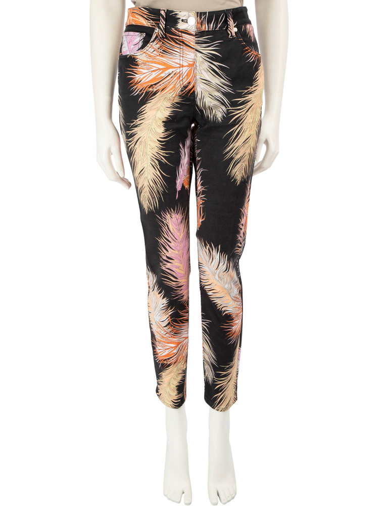 Emilio Pucci Feather Print Skinny Jeans
