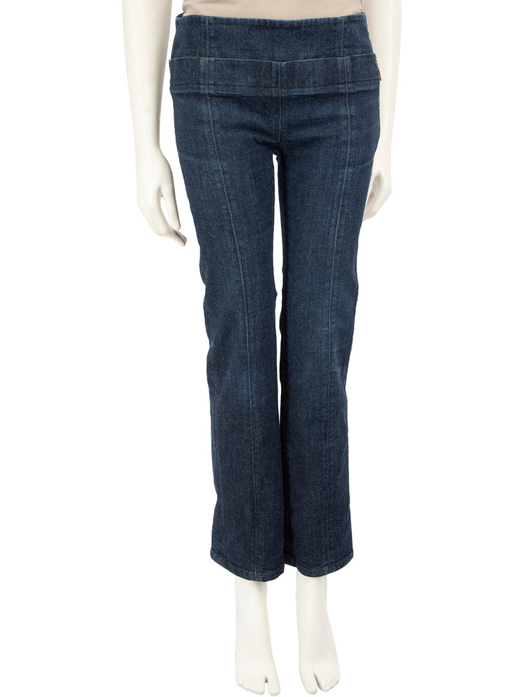 Fendi Blue Denim Double Waistband Jeans