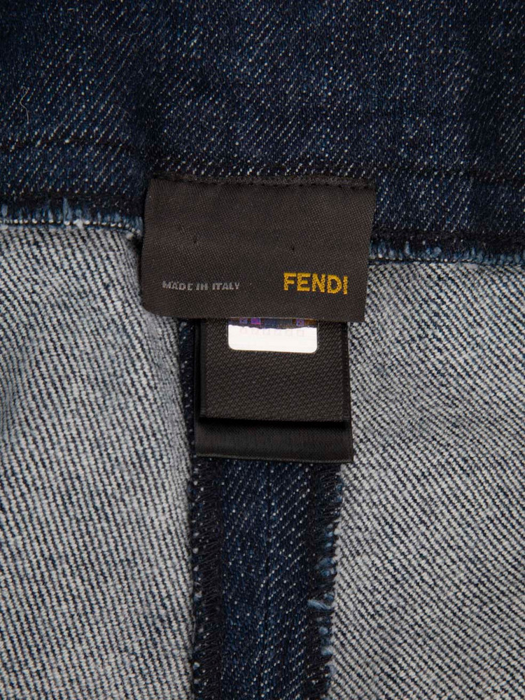 Fendi Blue Denim Double Waistband Jeans