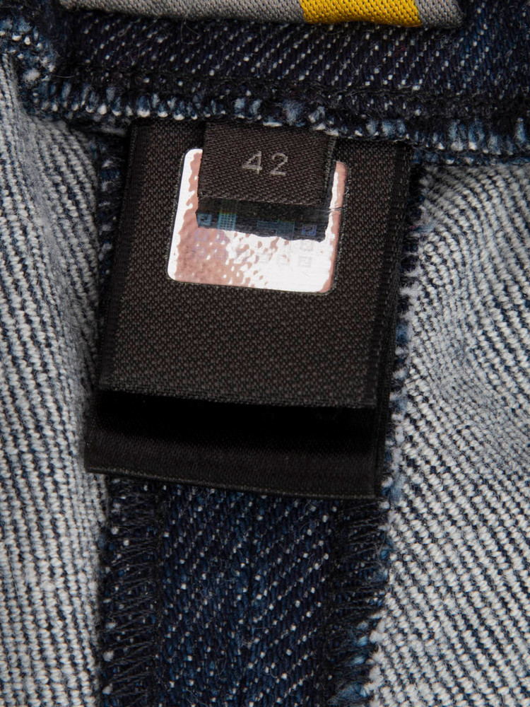 Fendi Blue Denim Double Waistband Jeans