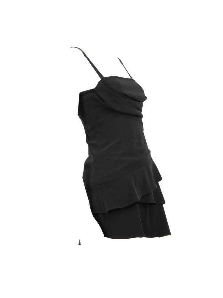 Pinko Black Ruffled Detail Mini Dress