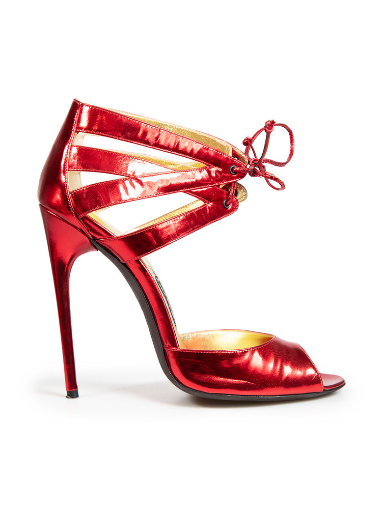 Tom Ford Red Metallic Patent Leather Heels