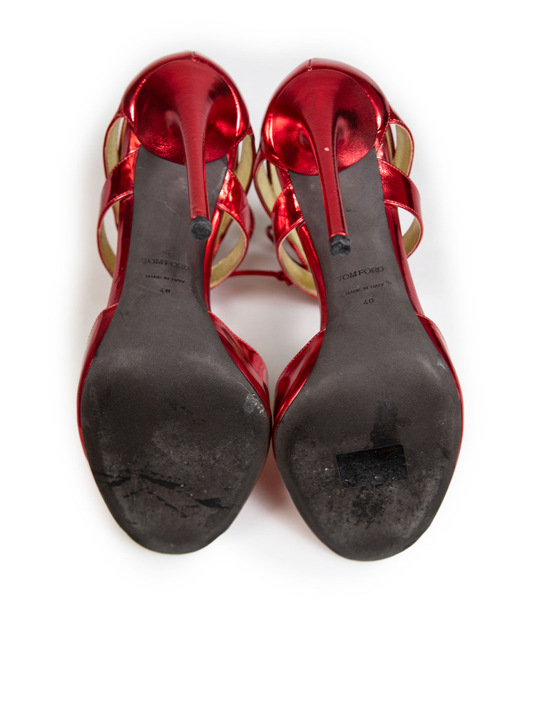 Tom Ford Red Metallic Patent Leather Heels