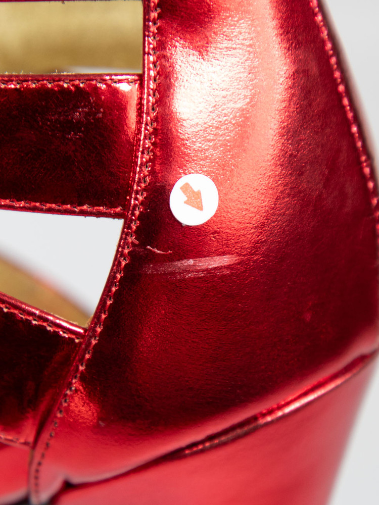 Tom Ford Red Metallic Patent Leather Heels
