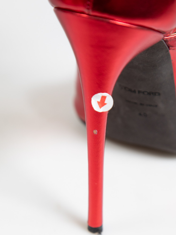 Tom Ford Red Metallic Patent Leather Heels
