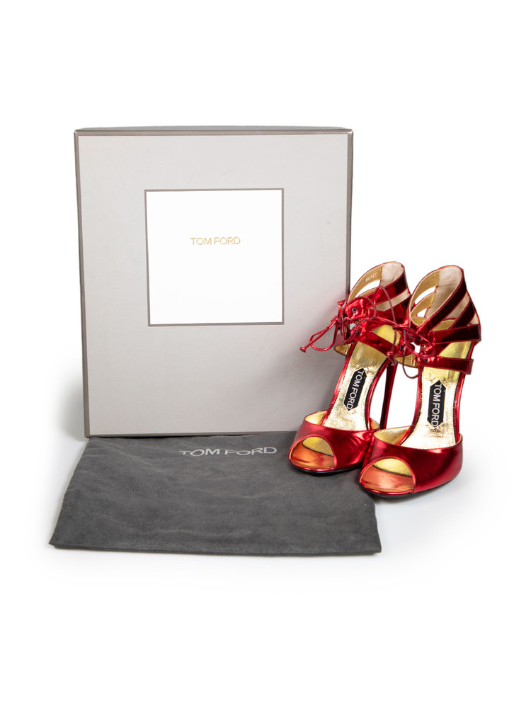 Tom Ford Red Metallic Patent Leather Heels