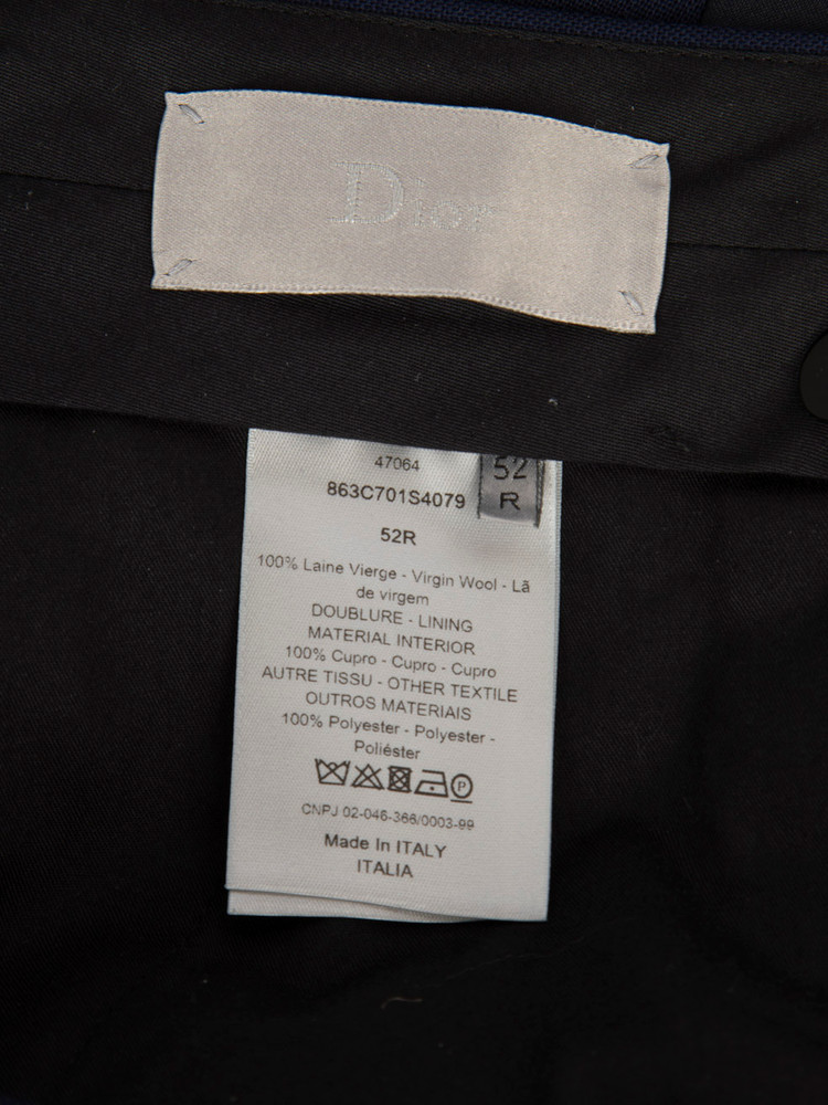 Dior Blue Wool Slim Fit Trousers