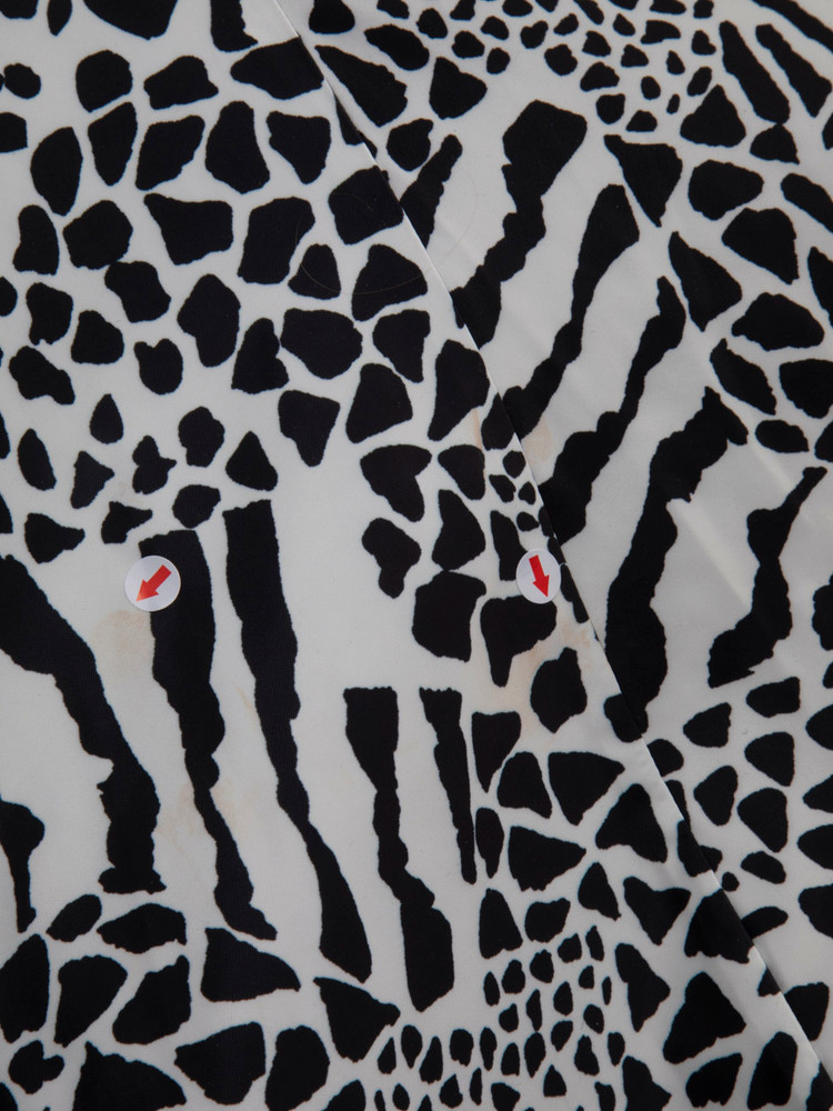 Rotate Leopard Pattern Lace Hem Dress