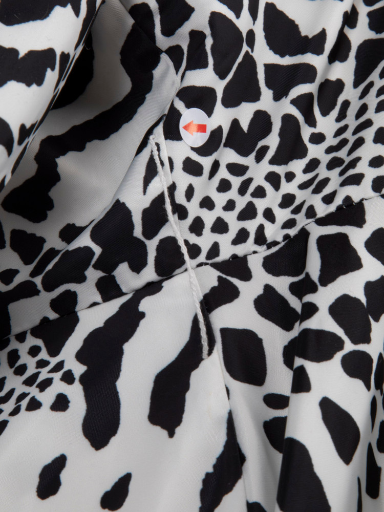 Rotate Leopard Pattern Lace Hem Dress